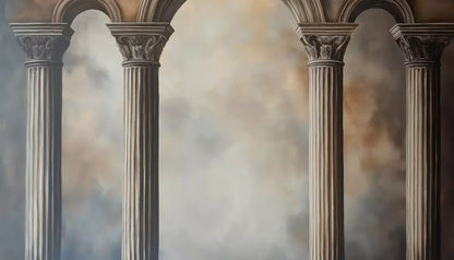 Painted Arch Pillars 14’X8’ Ultracloth (168 X 96 Inch) Backdrop