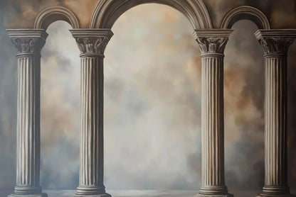 Painted Arch Pillars 12’X8’ Ultracloth (144 X 96 Inch) Backdrop
