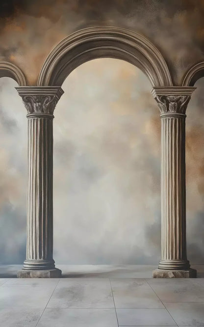Painted Arch Pillars 5’X8’ Ultracloth (60 X 96 Inch) Backdrop