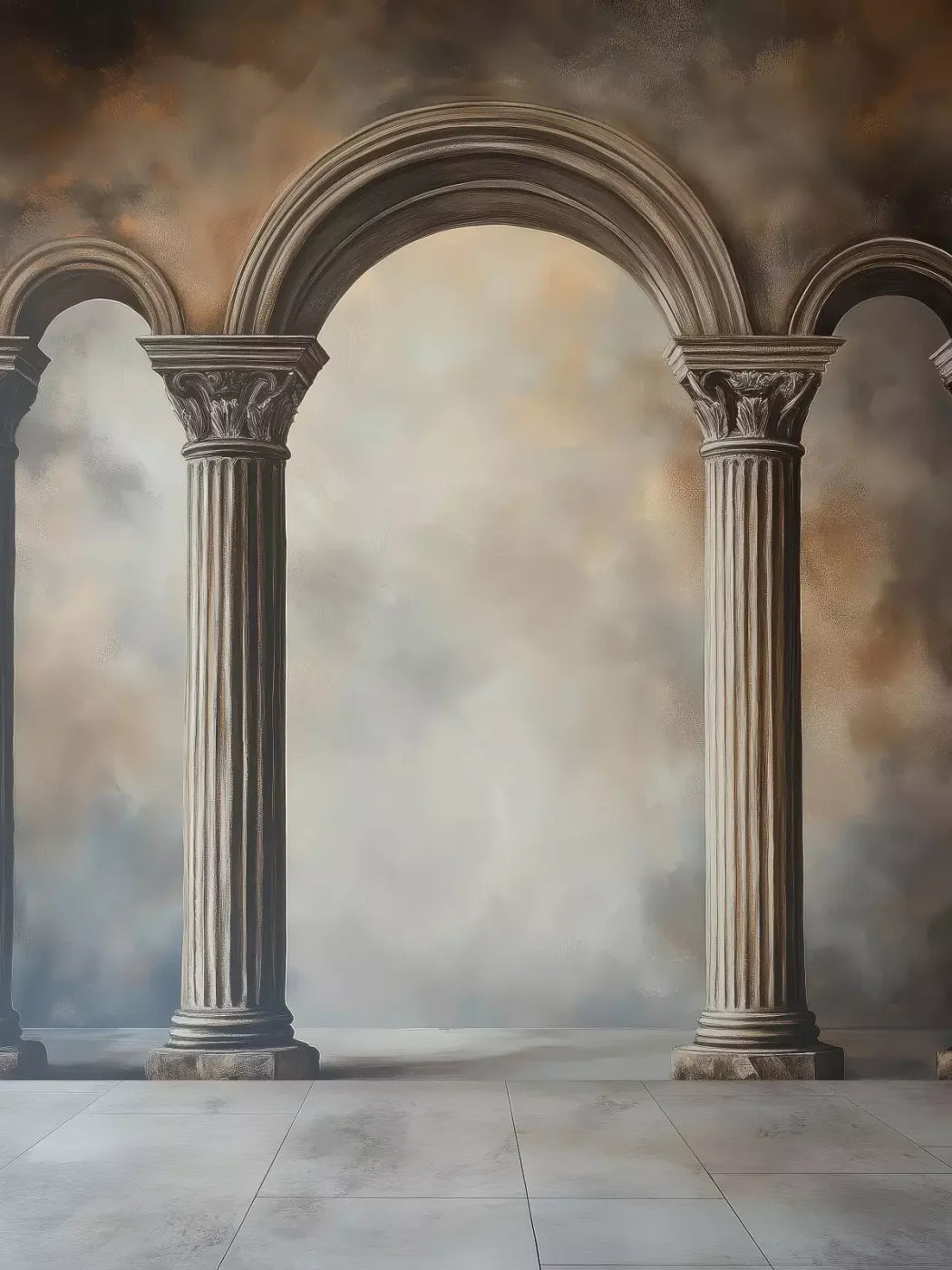 Painted Arch Pillars 6’X8’ Fleece (72 X 96 Inch) Backdrop