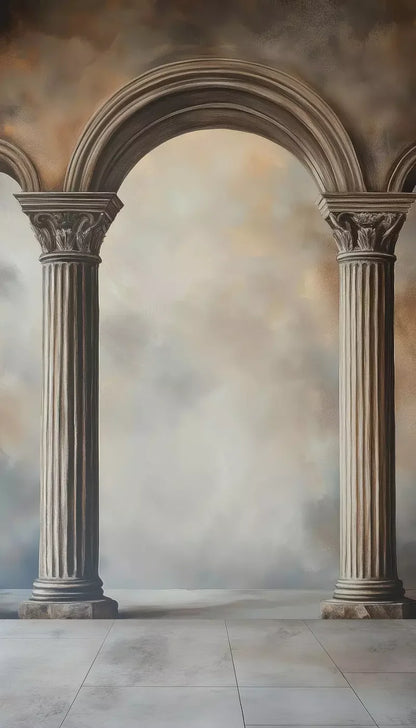 Painted Arch Pillars 8’X14’ Ultracloth (96 X 168 Inch) Backdrop