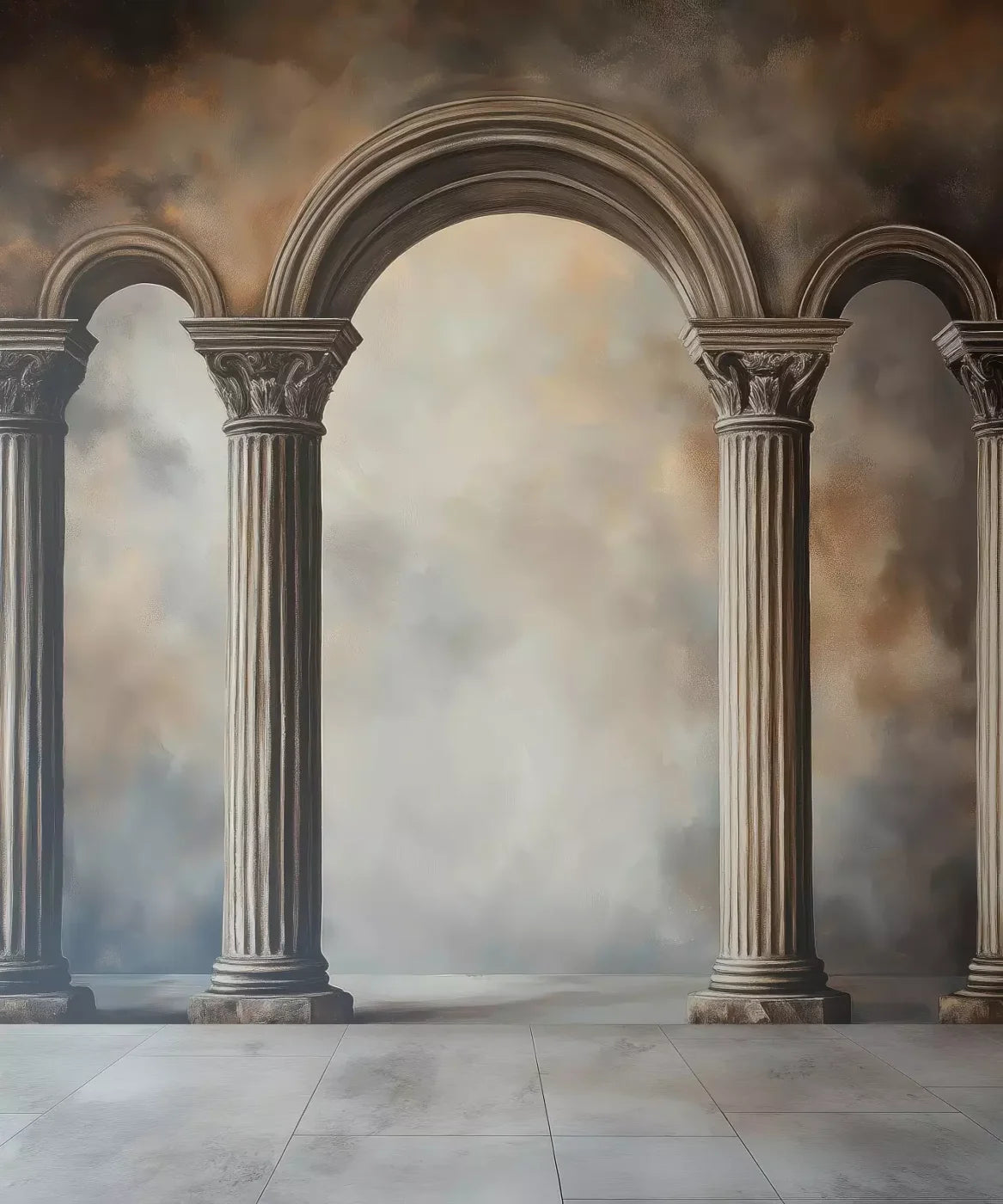 Painted Arch Pillars 10’X12’ Ultracloth (120 X 144 Inch) Backdrop