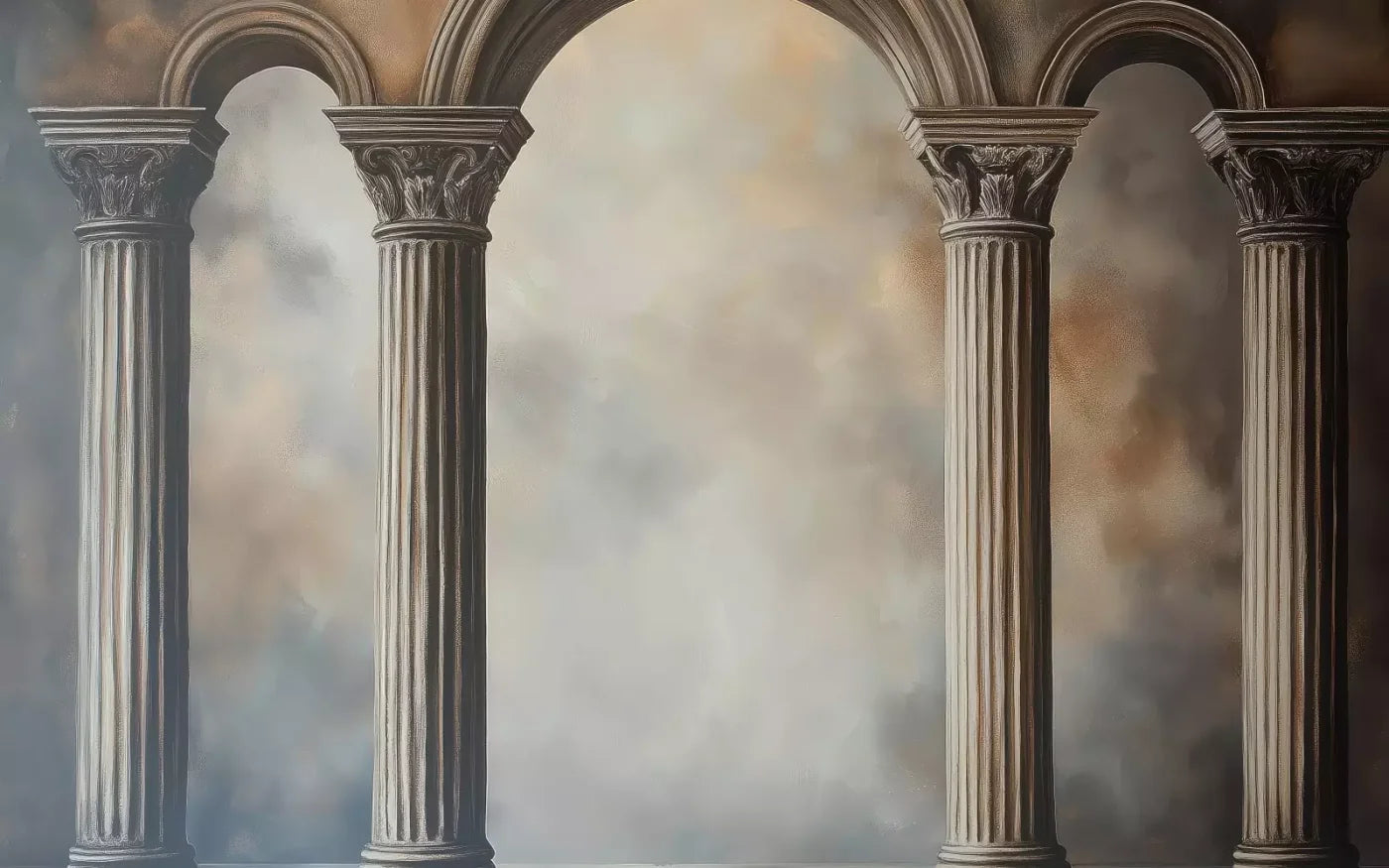 Painted Arch Pillars 16’X10’ Ultracloth (192 X 120 Inch) Backdrop