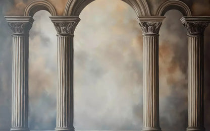 Painted Arch Pillars 16’X10’ Ultracloth (192 X 120 Inch) Backdrop