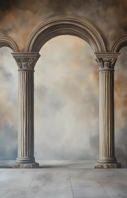 Painted Arch Pillars 9’X14’ Ultracloth (108 X 168 Inch) Backdrop