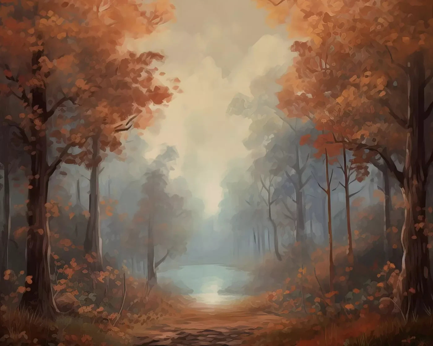 Painted Autumn Clearing 10’X8’ Fleece (120 X 96 Inch) Backdrop