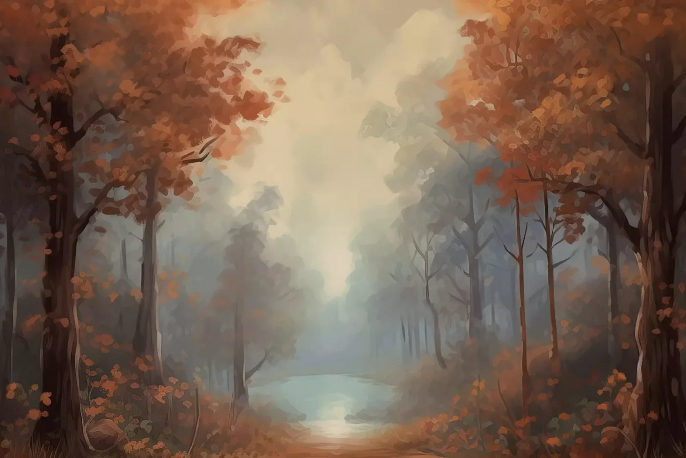 Painted Autumn Clearing 12’X8’ Ultracloth (144 X 96 Inch) Backdrop