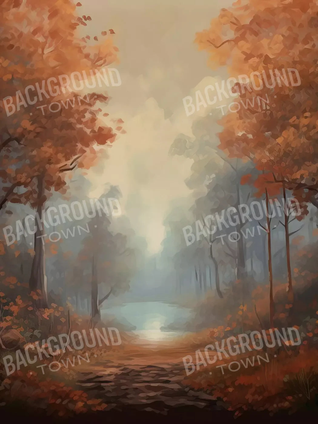 Painted Autumn Clearing 6’X8’ Fleece (72 X 96 Inch) Backdrop