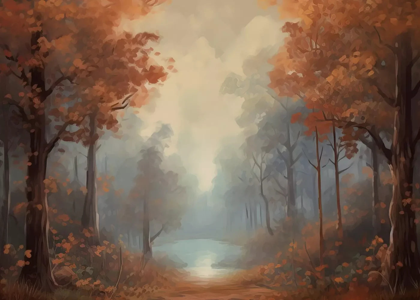 Painted Autumn Clearing 7’X5’ Ultracloth (84 X 60 Inch) Backdrop