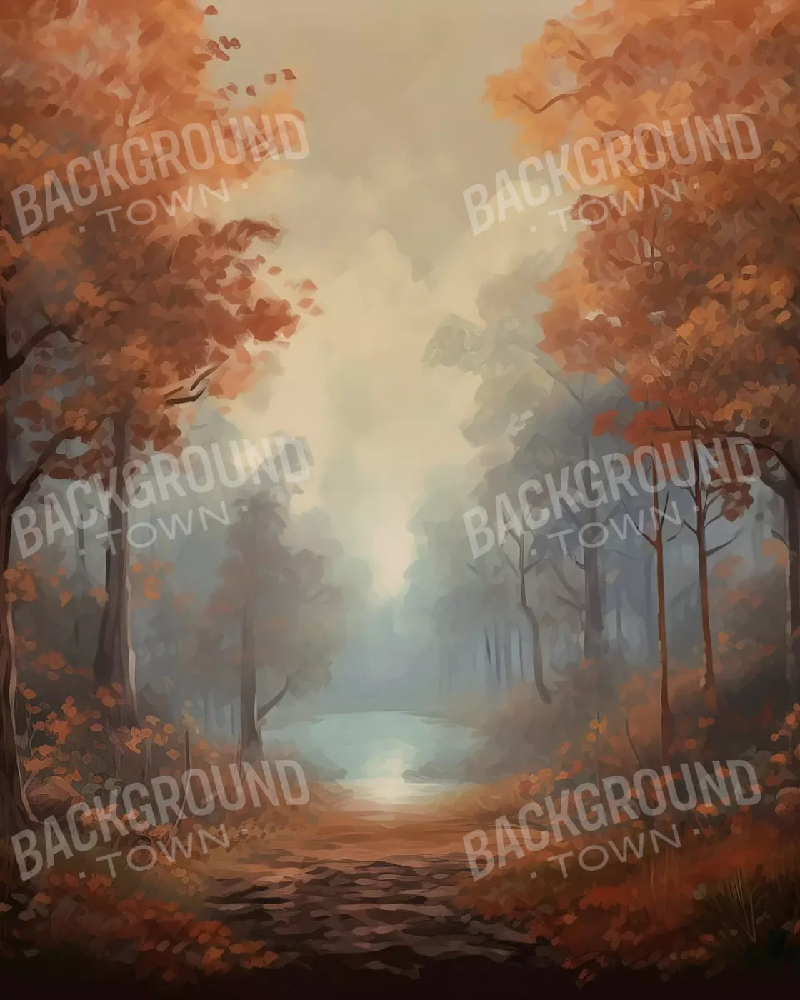 Painted Autumn Clearing 8’X10’ Fleece (96 X 120 Inch) Backdrop