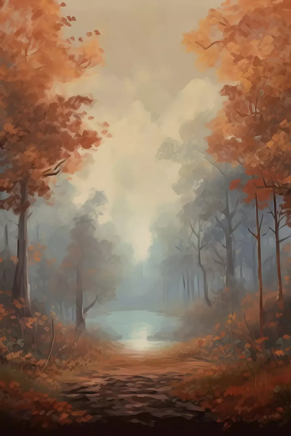 Painted Autumn Clearing 8’X12’ Ultracloth (96 X 144 Inch) Backdrop