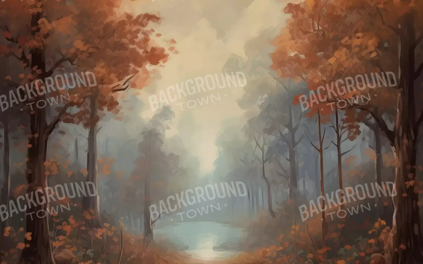 Painted Autumn Clearing 8’X5’ Ultracloth (96 X 60 Inch) Backdrop