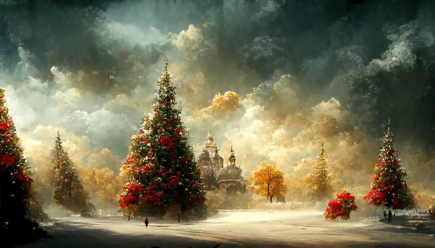 Painted Christmas Town 14’X8’ Ultracloth (168 X 96 Inch) Backdrop