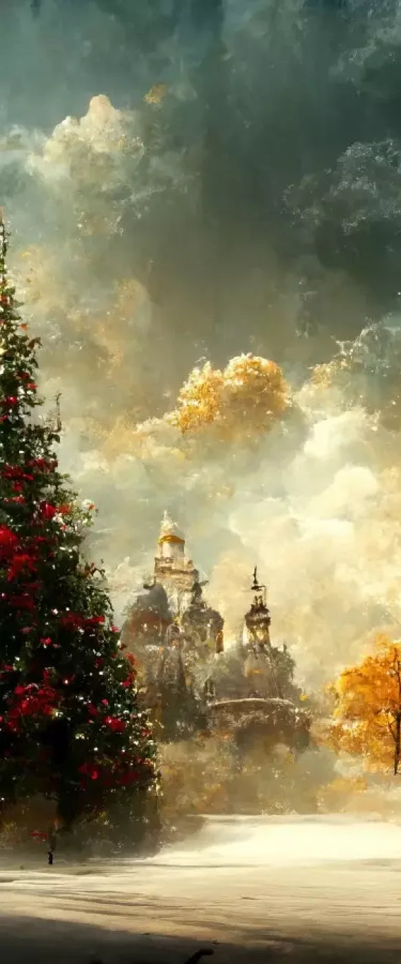 Painted Christmas Town 5’X12’ Ultracloth For Westcott X-Drop (60 X 144 Inch) Backdrop