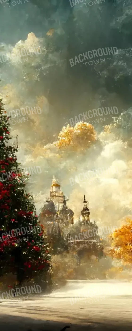 Painted Christmas Town 8’X20’ Ultracloth (96 X 240 Inch) Backdrop