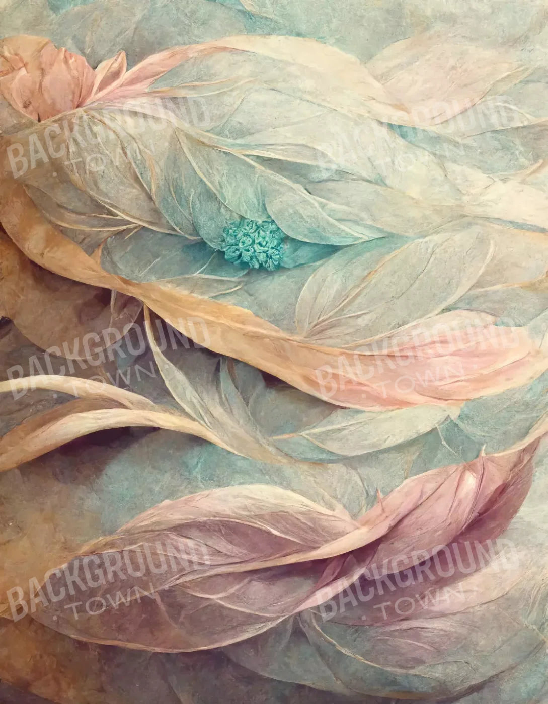 Painted Feathers 6X8 Fleece ( 72 X 96 Inch ) Backdrop