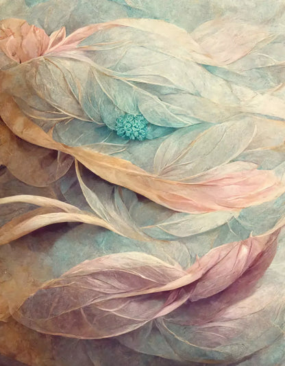 Painted Feathers 6X8 Fleece ( 72 X 96 Inch ) Backdrop