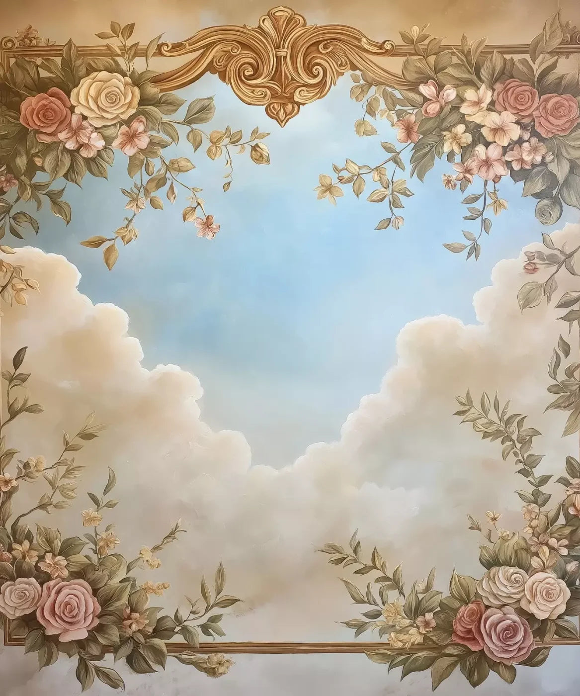 Painted Floral Sky 10’X12’ Ultracloth (120 X 144 Inch) Backdrop