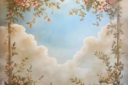 Painted Floral Sky 12’X8’ Ultracloth (144 X 96 Inch) Backdrop