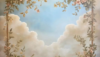 Painted Floral Sky 14’X8’ Ultracloth (168 X 96 Inch) Backdrop