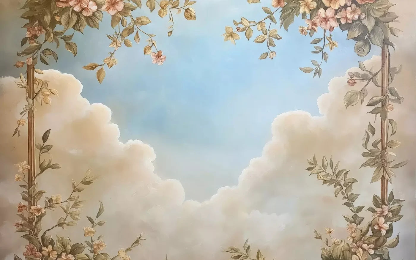 Painted Floral Sky 16’X10’ Ultracloth (192 X 120 Inch) Backdrop