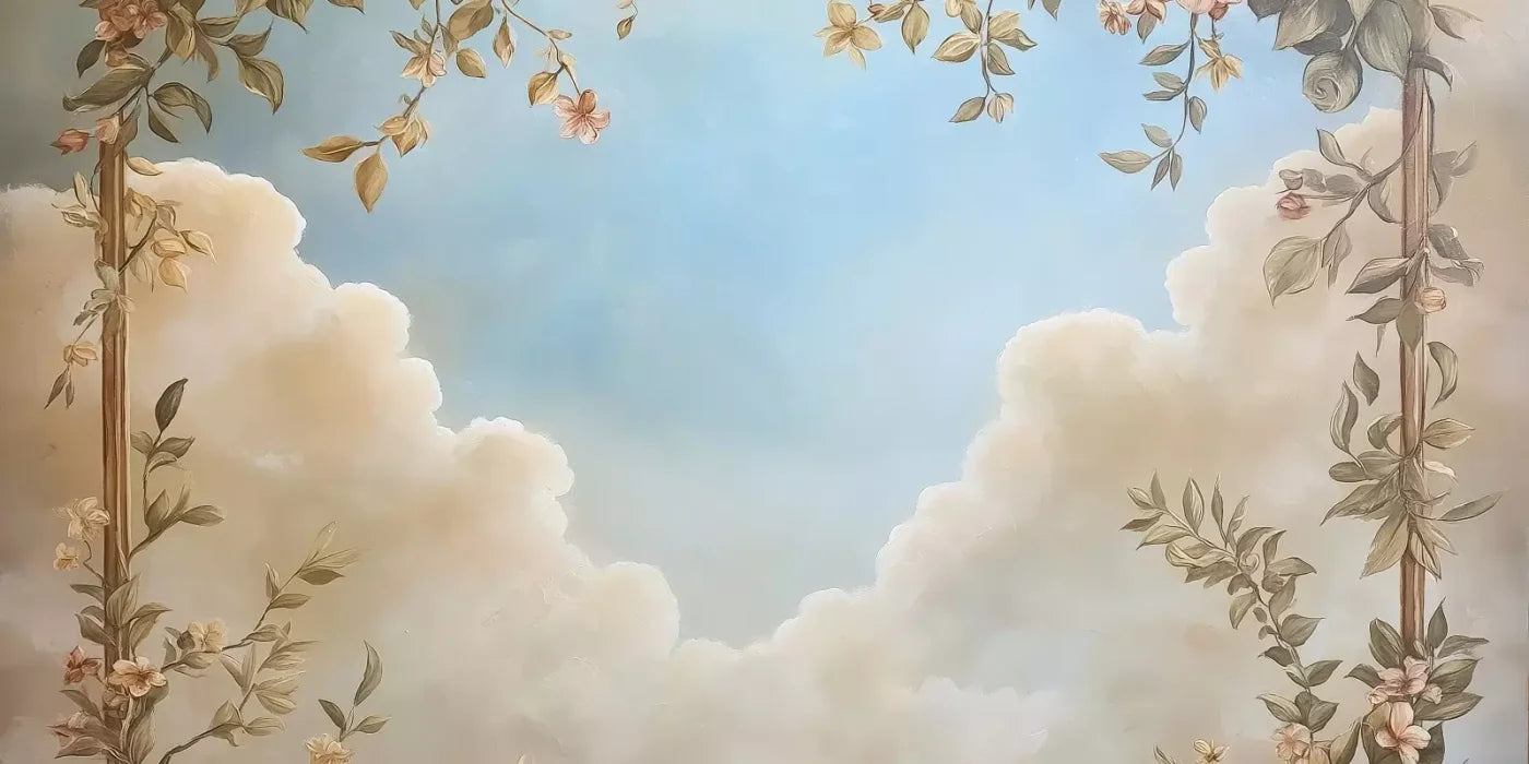 Painted Floral Sky 20’X10’ Ultracloth (240 X 120 Inch) Backdrop