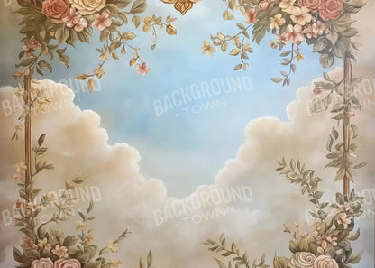 Painted Floral Sky 7’X5’ Ultracloth (84 X 60 Inch) Backdrop