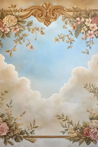 Painted Floral Sky 8’X12’ Ultracloth (96 X 144 Inch) Backdrop