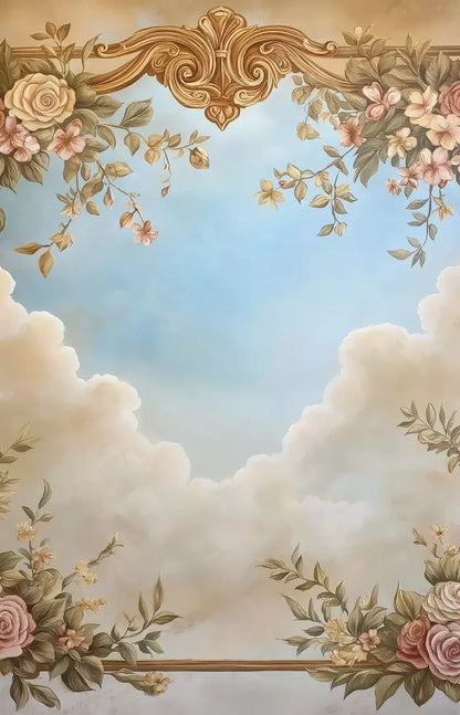 Painted Floral Sky 9’X14’ Ultracloth (108 X 168 Inch) Backdrop