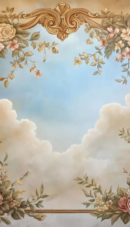 Painted Floral Sky 8’X14’ Ultracloth (96 X 168 Inch) Backdrop