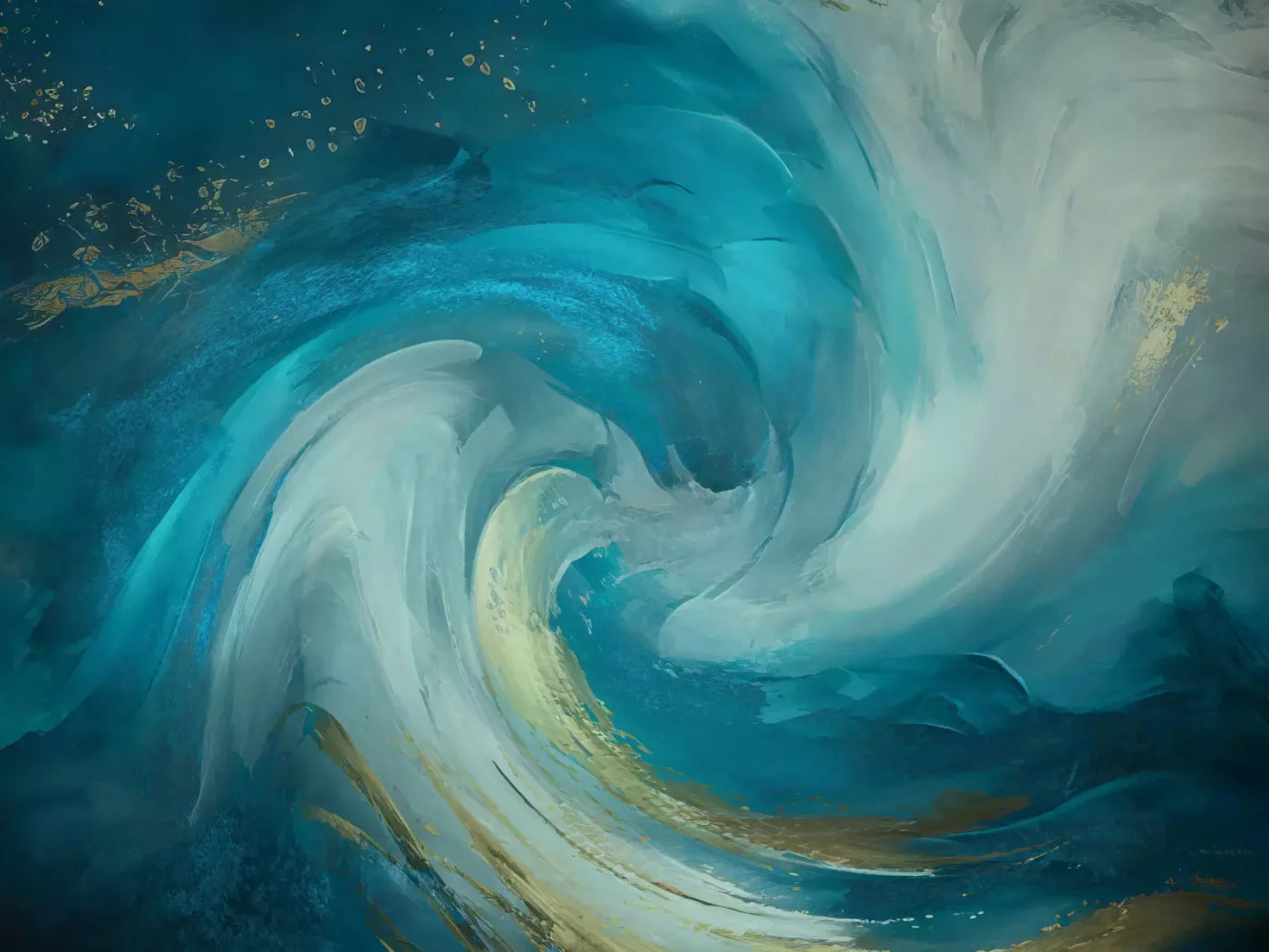 Painterly Seascape 10X8 Fleece ( 120 X 96 Inch ) Backdrop