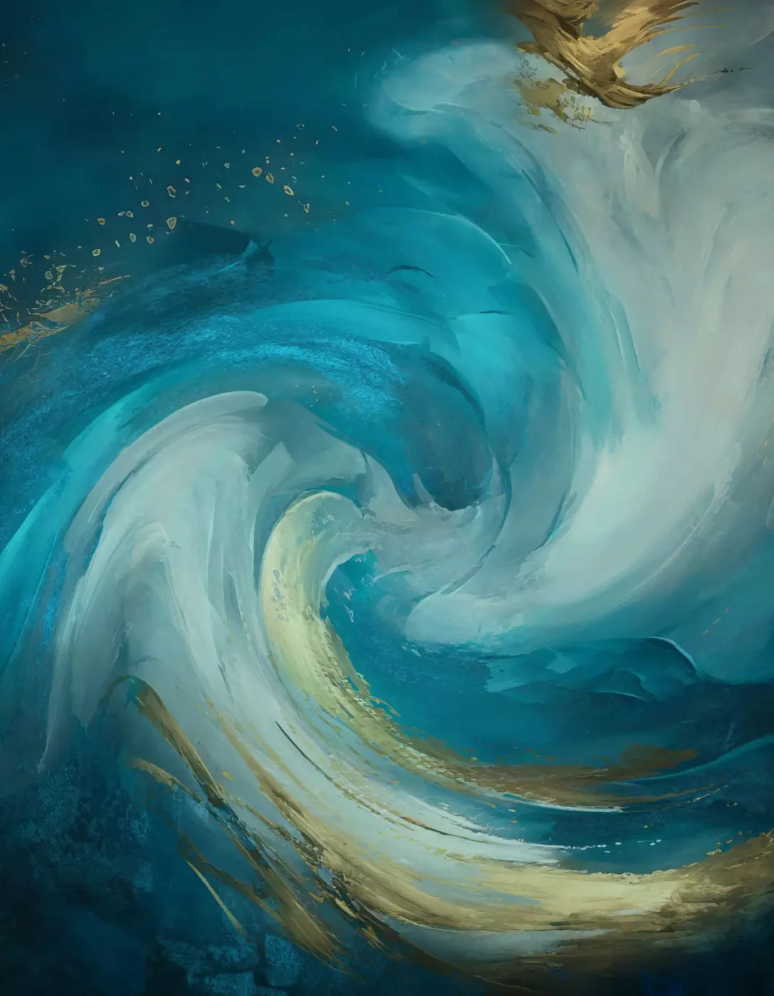 Painterly Seascape 6X8 Fleece ( 72 X 96 Inch ) Backdrop