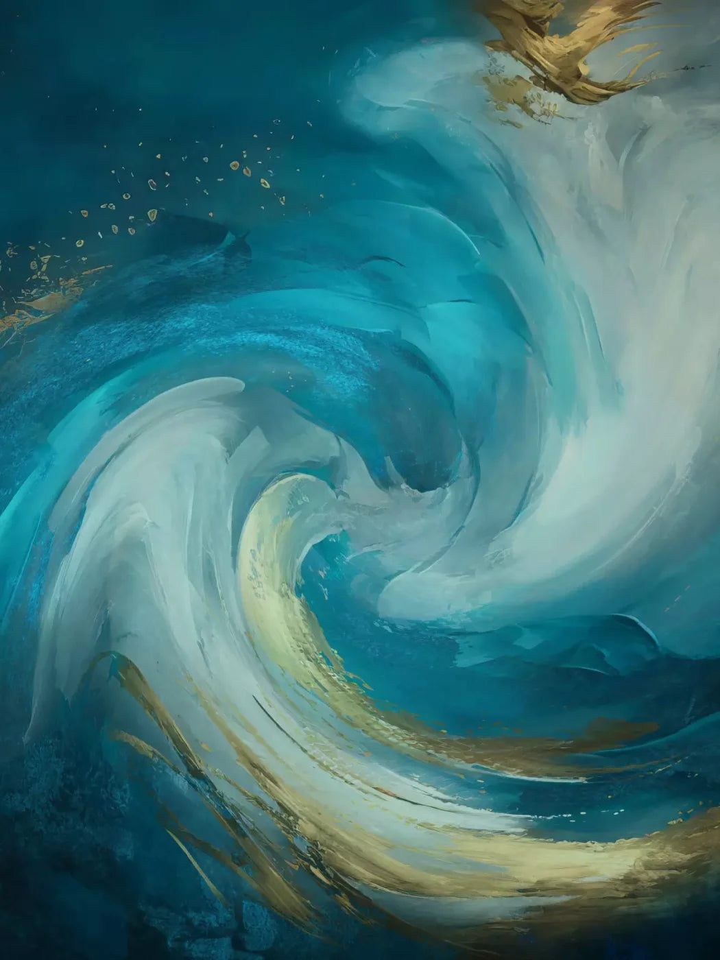 Painterly Seascape 8X10 Fleece ( 96 X 120 Inch ) Backdrop