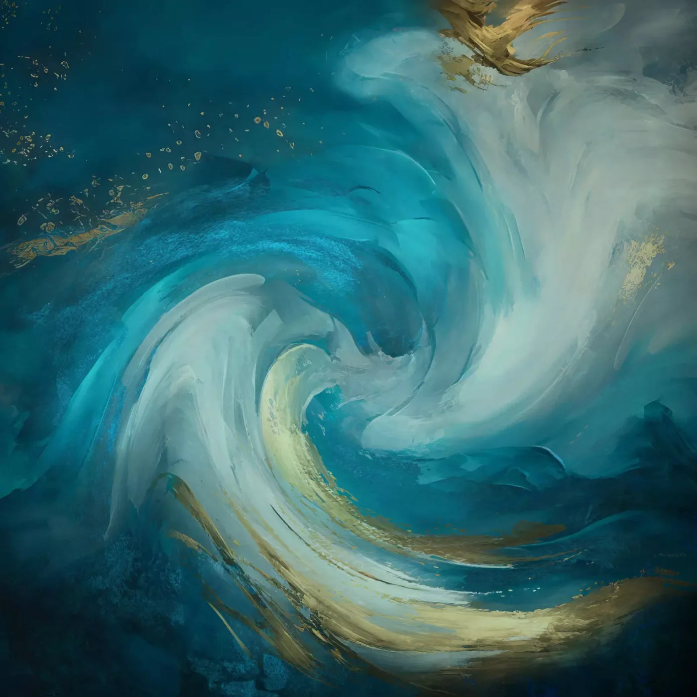 Painterly Seascape 8X8 Fleece ( 96 X Inch ) Backdrop