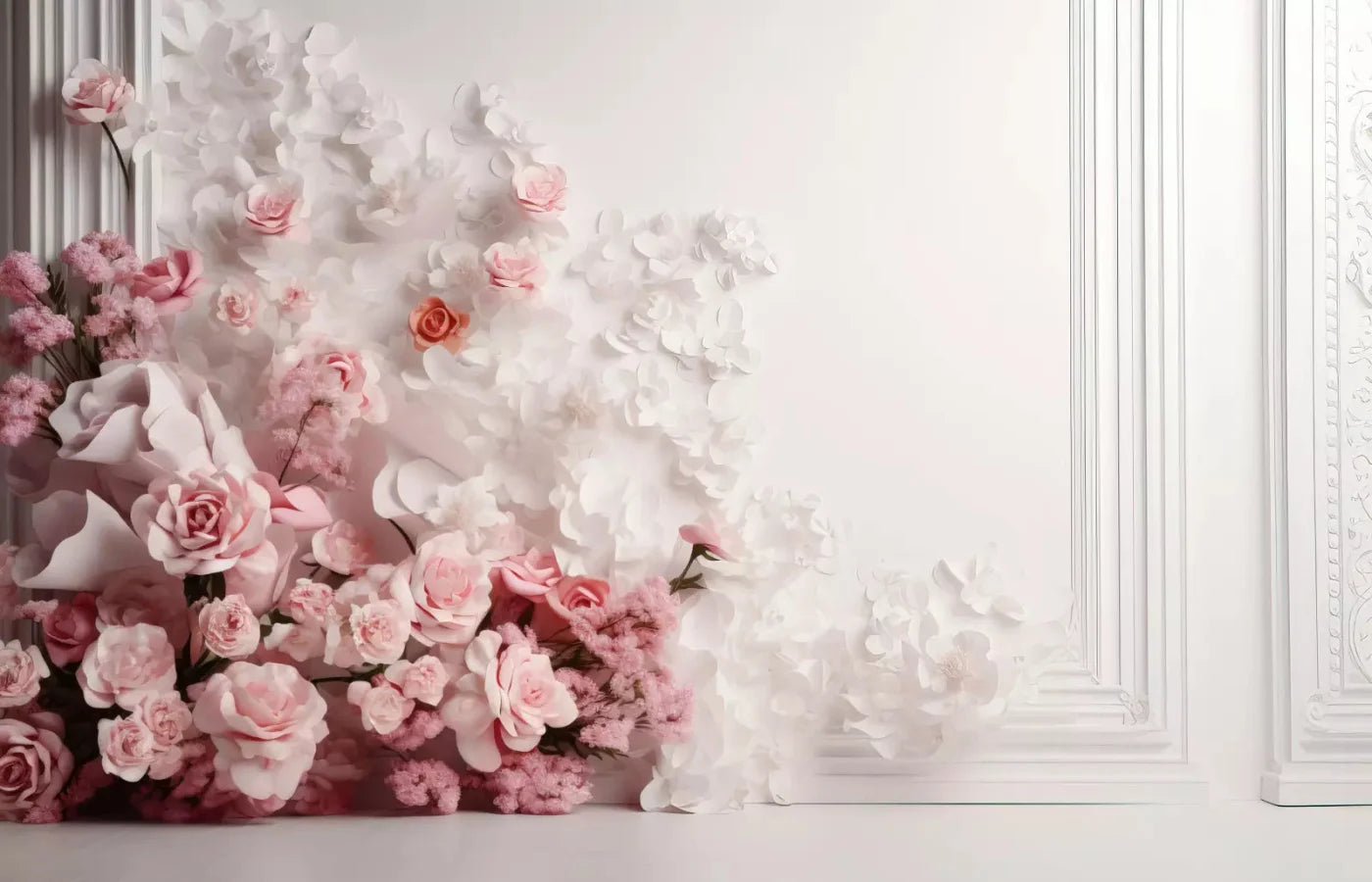 Paper Flower Wall 12X8 Ultracloth ( 144 X 96 Inch ) Backdrop