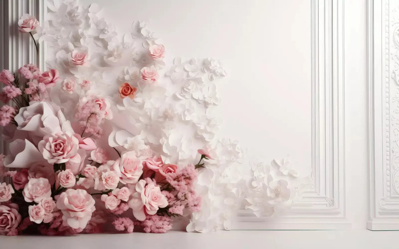 Paper Flower Wall 14X9 Ultracloth ( 168 X 108 Inch ) Backdrop