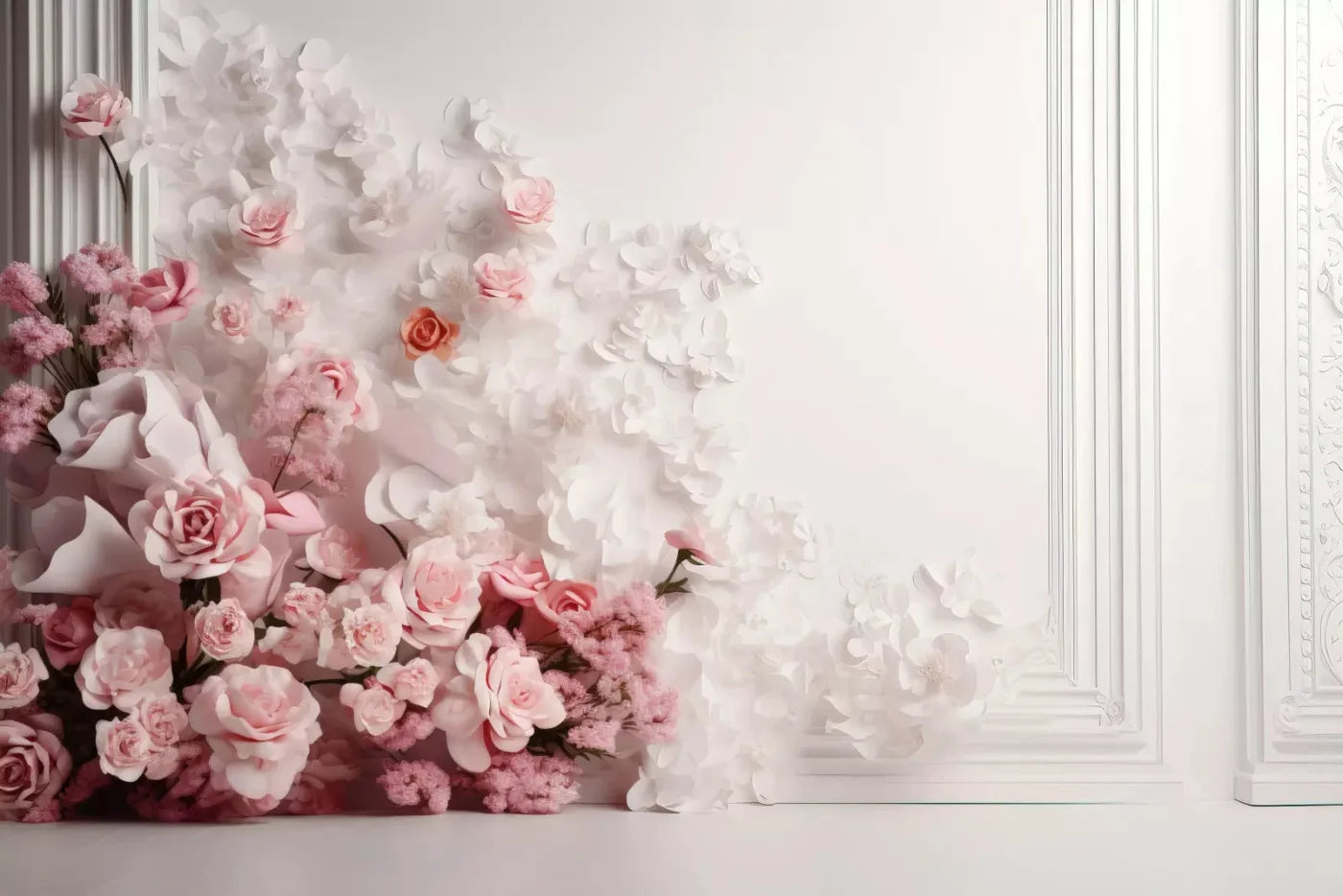 Paper Flower Wall 8X5 Ultracloth ( 96 X 60 Inch ) Backdrop