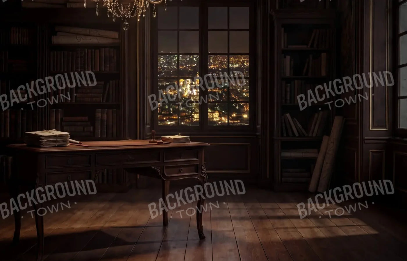 Paris Office At Night 14’x9’ UltraCloth (168 x 108 inch) Backdrop