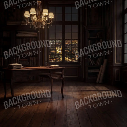 Paris Office At Night 8’x8’ Fleece (96 x 96 inch) Backdrop