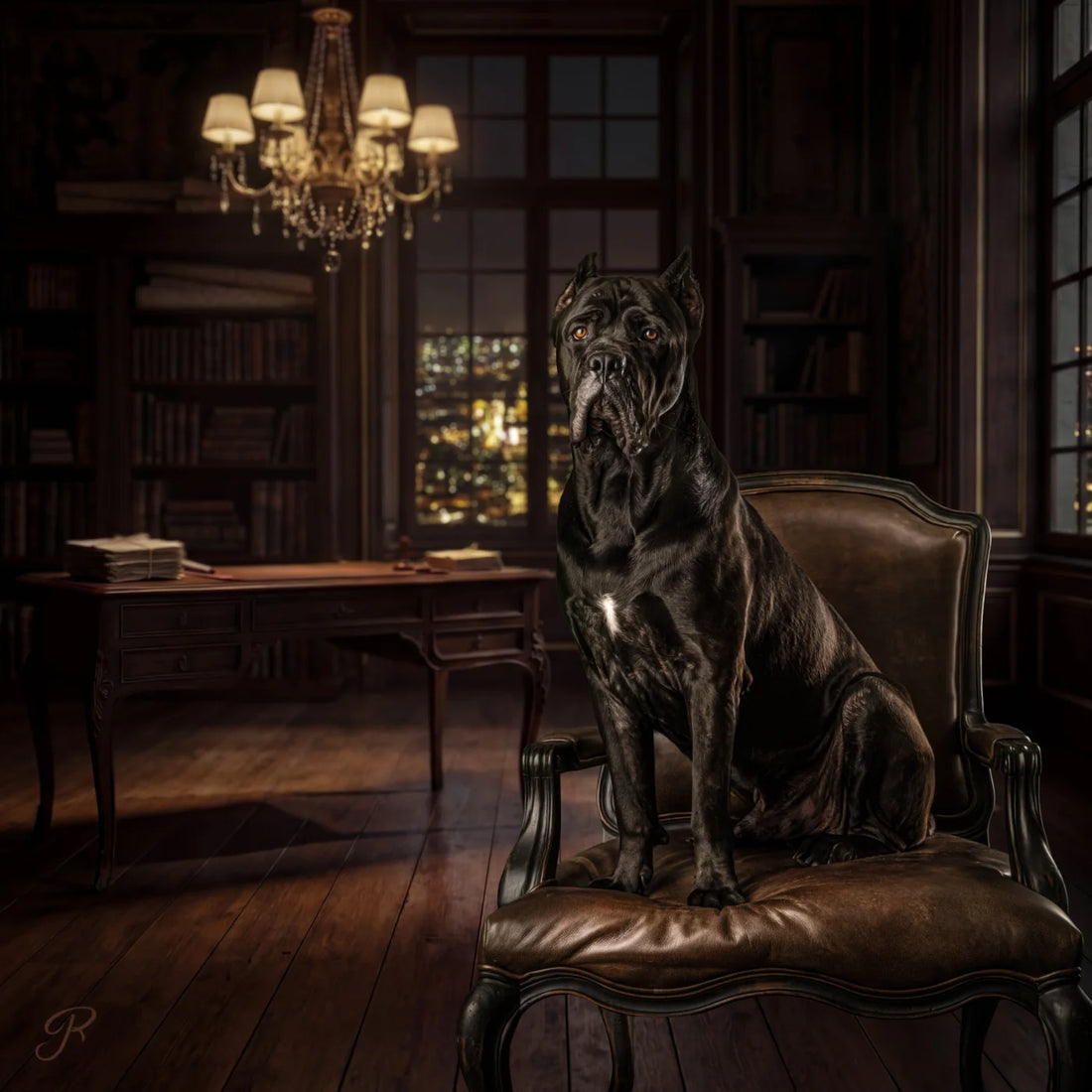 Paris Office At Night Backdrop