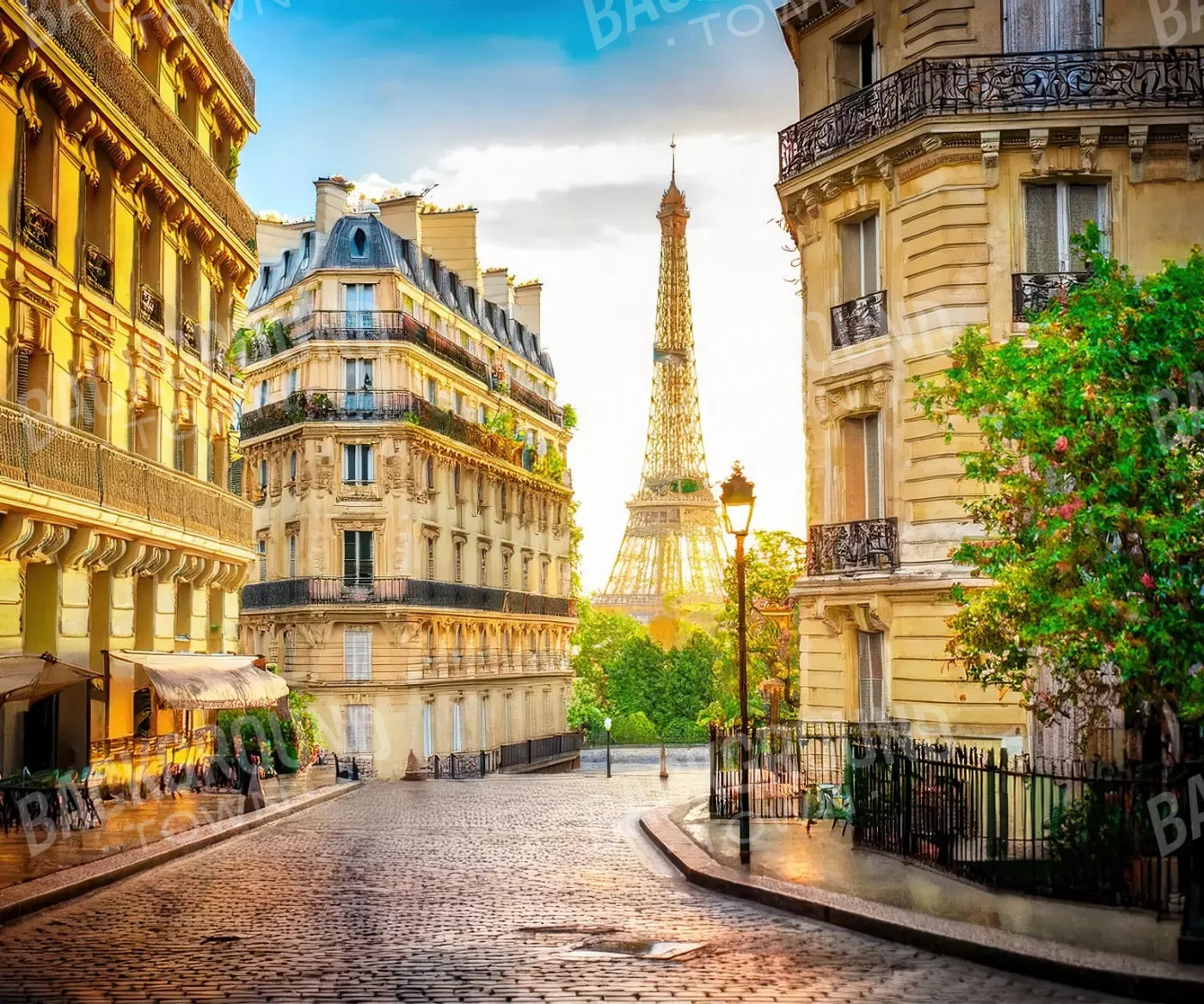 Paris Street Corner 12’x10’ UltraCloth (144 x 120 inch) Backdrop