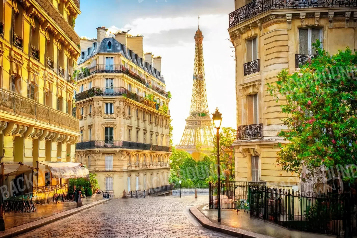 Paris Street Corner 12’x8’ UltraCloth (144 x 96 inch) Backdrop