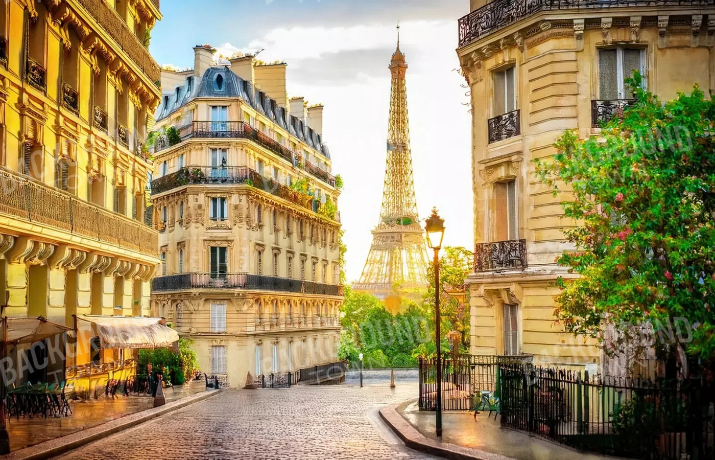 Paris Street Corner 14’x9’ UltraCloth (168 x 108 inch) Backdrop