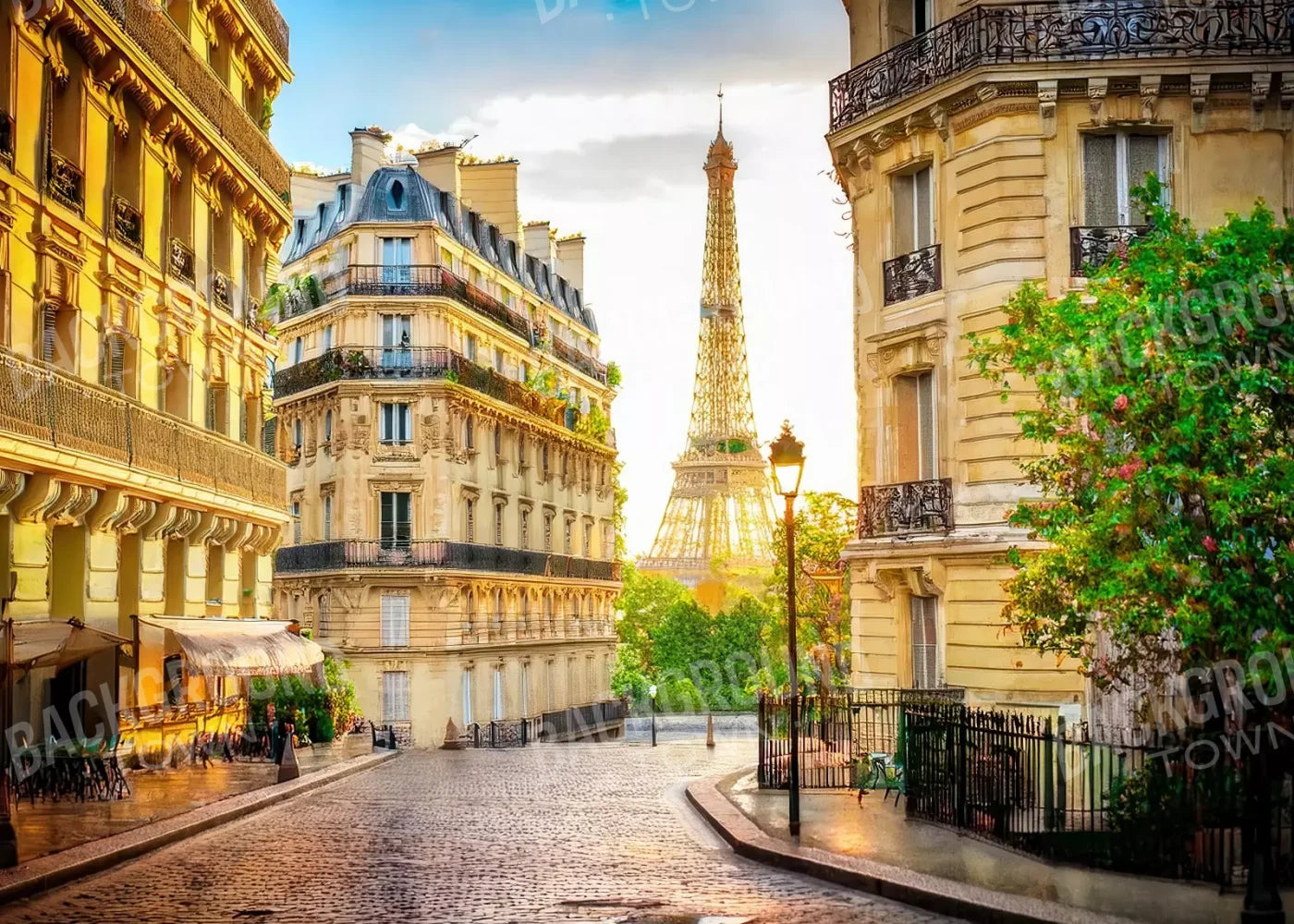 Paris Street Corner 7’x5’ UltraCloth (84 x 60 inch) Backdrop