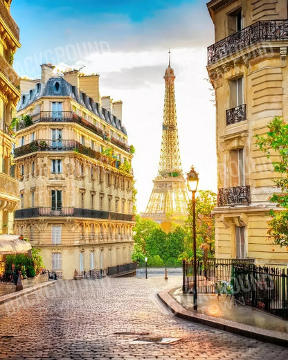 Paris Street Corner 8’x10’ Fleece (96 x 120 inch) Backdrop