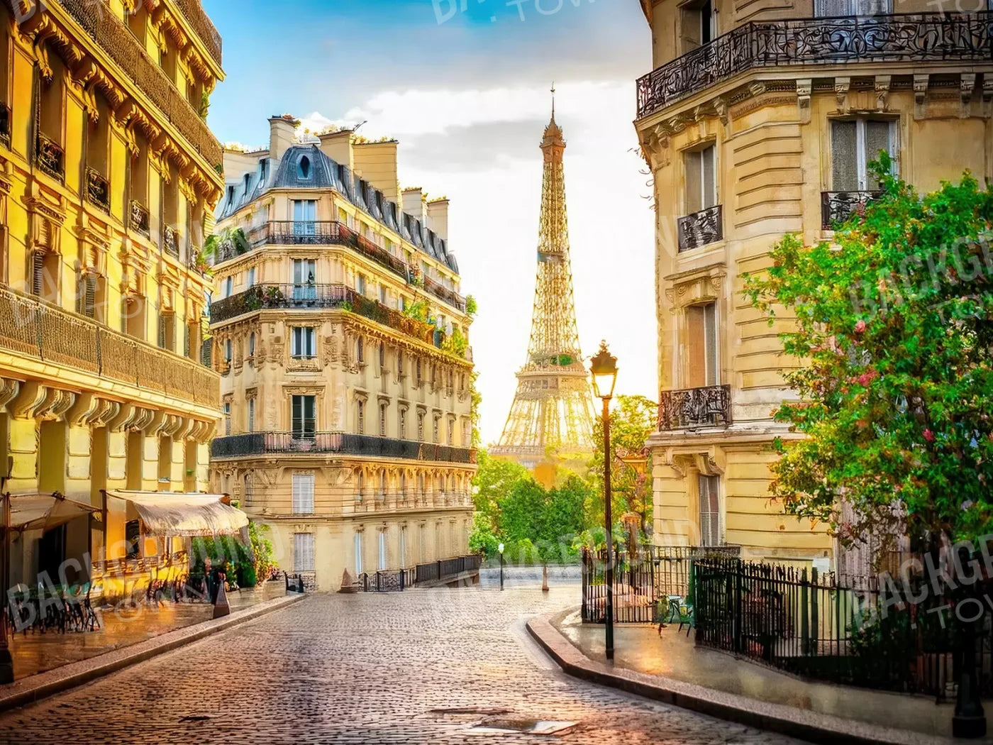 Paris Street Corner 8’x6’ Fleece (96 x 72 inch) Backdrop