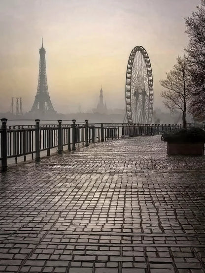 Evening View in Paris 6’x8’ Fleece (72 x 96 inch) Backdrop