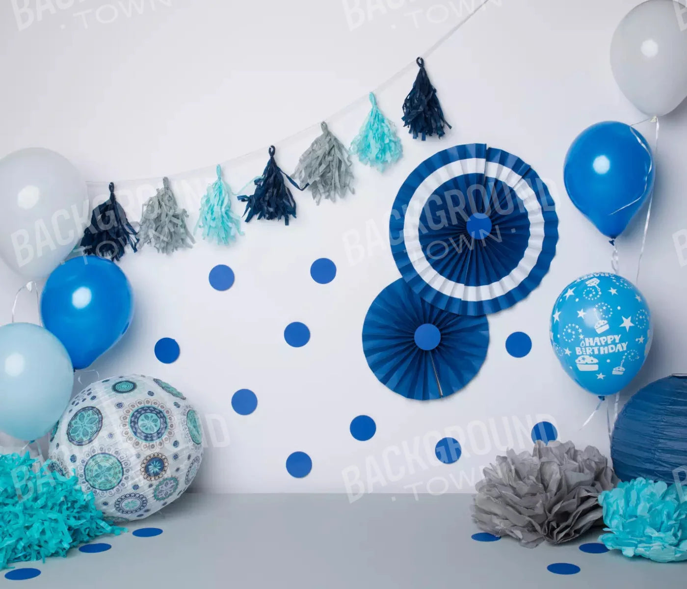 Party Blues 12X10 Ultracloth ( 144 X 120 Inch ) Backdrop