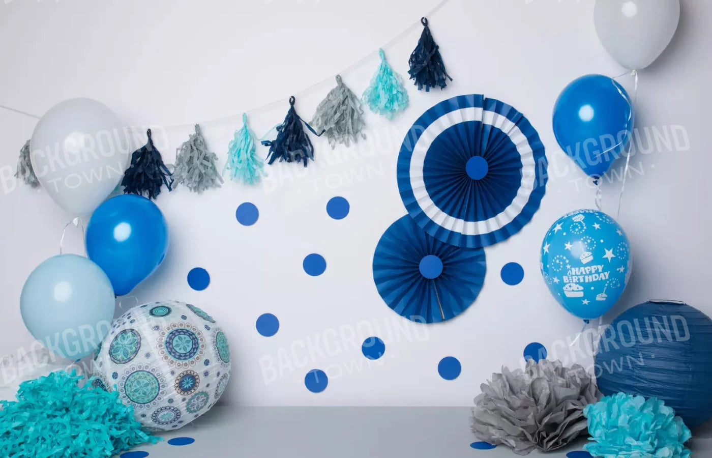 Party Blues 12X8 Ultracloth ( 144 X 96 Inch ) Backdrop