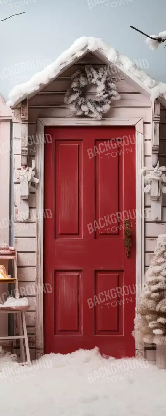 Pastel Christmas Door I 8’X20’ Ultracloth (96 X 240 Inch) Backdrop